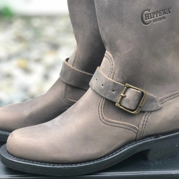 Chippewa 11" Grey Crazy Horse Ladies Engineer Boot - Picture 6 of 12